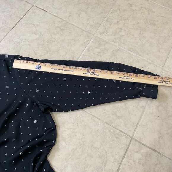 Ava & Viv career blouse plus size 3X black w star print long sleeve button up - Picture 12 of 12